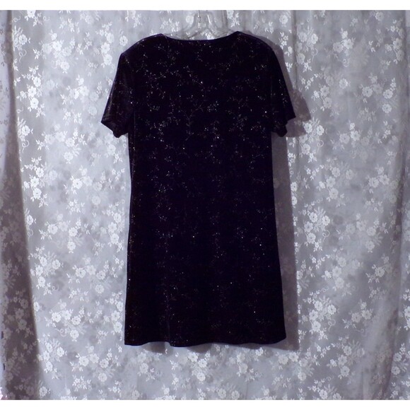 Vintage 90s Velvet Mini Dress Size Large 1990s Retro Whimsigoth Goth Celestial - Picture 2 of 8